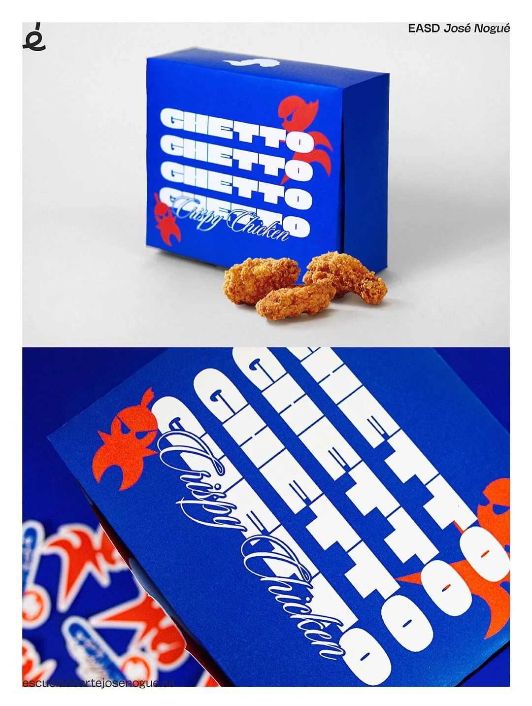 identidad packaging campaña. ghetto crispy chicken